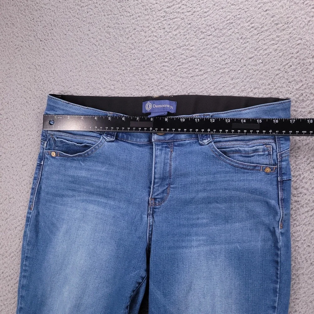 DEMOCRACY Jeans Size 14 Skinny Ankle Mid Rise Medium Wash Stretch Denim